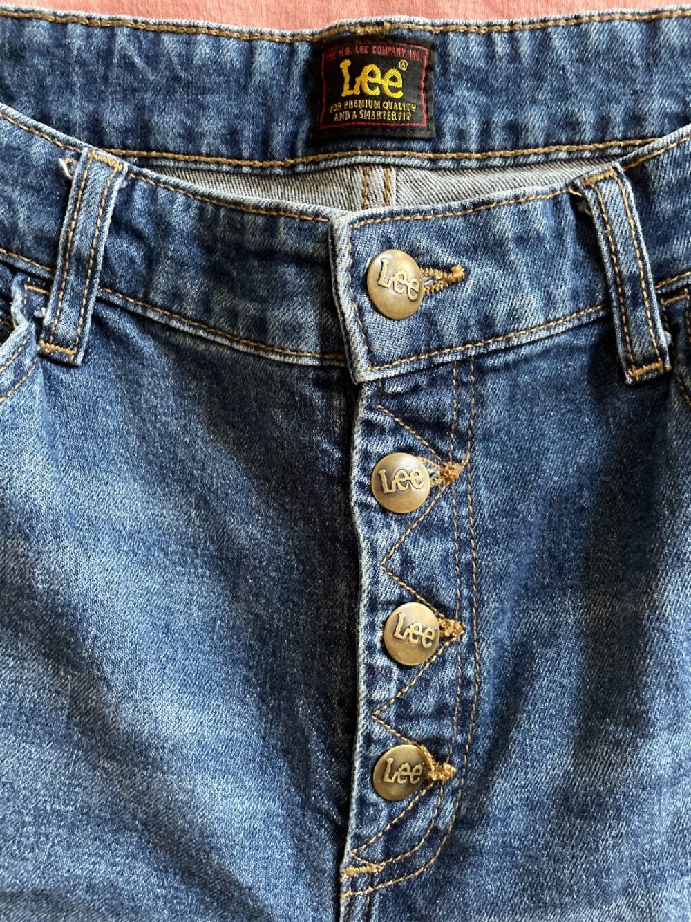 Vintage Lee Women's Button Fly Stone Washed Jeans - Size 34W - 29L